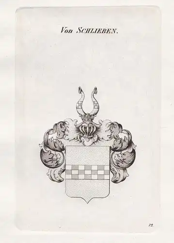 Von Schlieben. - Schlieben Wappen coat of arms Heraldik heraldry