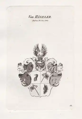 Von Häseler. - Häseler Haeseler Wappen coat of arms Heraldik heraldry