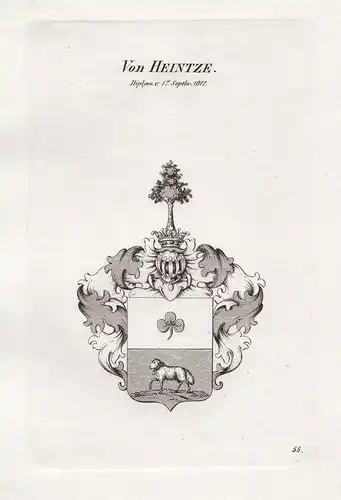 Von Heintze. - Heintze Wappen coat of arms Heraldik heraldry