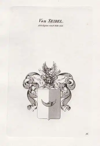 Von Seidel. - Seidel Wappen coat of arms Heraldik heraldry