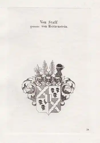 Von Staff. - Staff Wappen coat of arms Heraldik heraldry