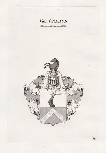Von Urlaub. - Urlaub Wappen coat of arms Heraldik heraldry