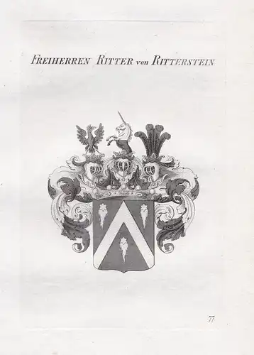 Freiherren Ritter von Ritterstein. - Wappen coat of arms Heraldik heraldry