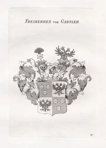 Freiherren von Garnier. - Wappen coat of arms Heraldik heraldry