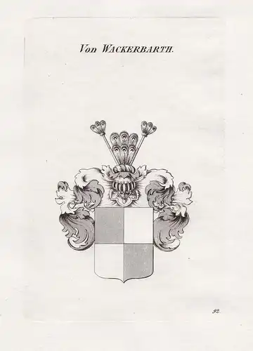 Von Wackerbarth. - Wackerbarth Wappen coat of arms Heraldik heraldry