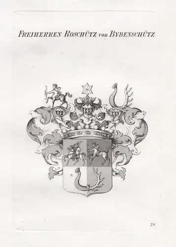 Freiherren Roschütz von Bybenschütz. - Wappen coat of arms Heraldik heraldry