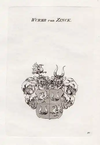 Wurmb von Zinck. - Wurmb Zinck Wappen coat of arms Heraldik heraldry