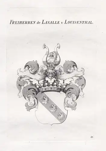 Freiherren de Lasalle v. Louisenthal. - Wappen coat of arms Heraldik heraldry