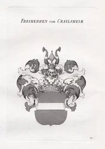 Freiherren von Crailsheim. - Creilsheim Wappen coat of arms Heraldik heraldry