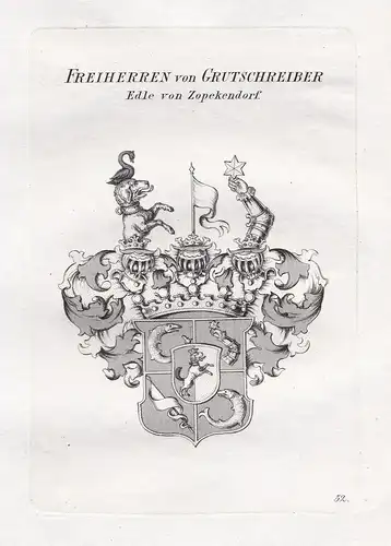 Freiherren von Grutschreiber Edle von Zopekendorf. - Gruttschreiber von Zopekendorf Wappen coat of arms Herald