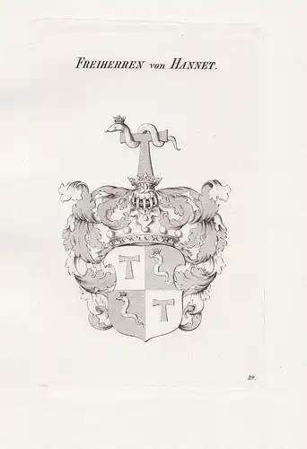 Freiherren von Hannet. - Wappen coat of arms Heraldik heraldry