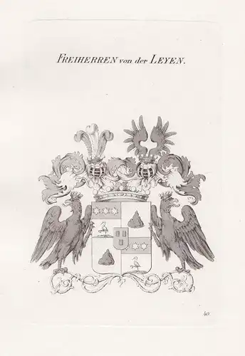 Freiherren von der Leyen. - Wappen coat of arms Heraldik heraldry