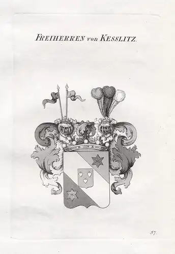 Freiherren von Kesslitz. - Wappen coat of arms Heraldik heraldry