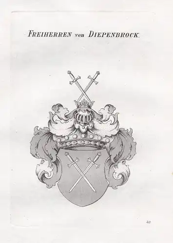 Freiherren von Diepenbrock. - Wappen coat of arms Heraldik heraldry