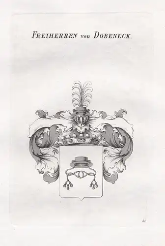 Freiherren von Dobeneck. - Daubeneck Wappen coat of arms Heraldik heraldry