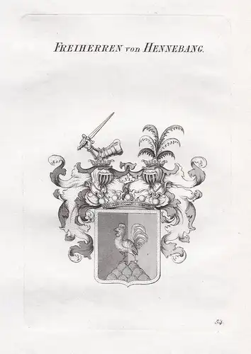 Freiherren von Hennebang. - Henneberg Wappen coat of arms Heraldik heraldry