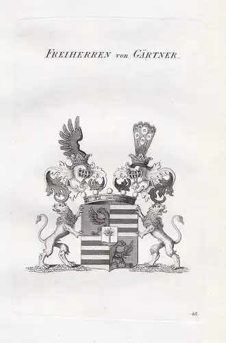 Freiherren von Gärtner. - Gaertner Wappen coat of arms Heraldik heraldry