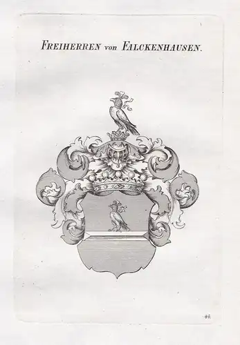 Freiherren von Falckenhausen. - Falkenhausen Wappen coat of arms Heraldik heraldry