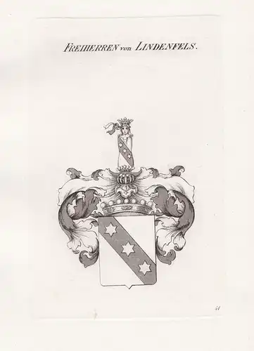 Freiherren von Lindenfels. - Wappen coat of arms Heraldik heraldry