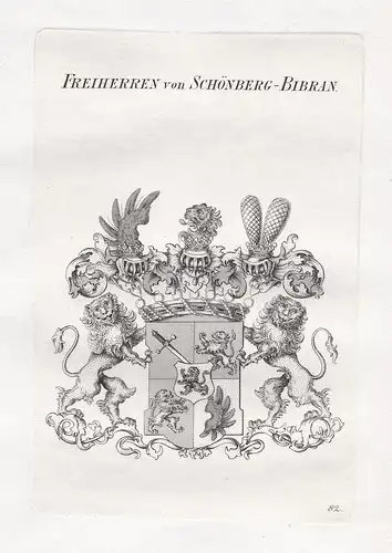 Freiherren von Schönberg-Bibran. - Wappen coat of arms Heraldik heraldry