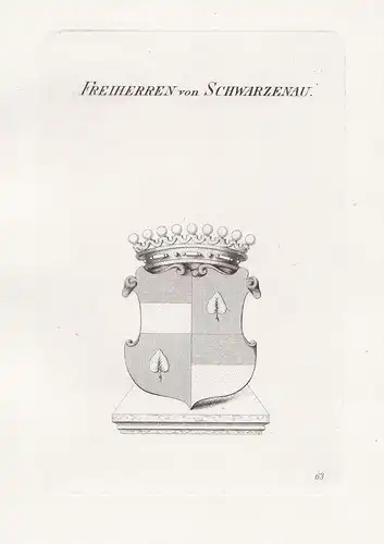 Freiherren von Schwarzenau. - Wappen coat of arms Heraldik heraldry