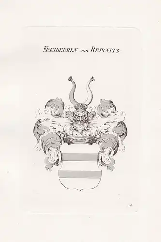 Freiherren von Reibnitz. - Rybnitz Wappen coat of arms Heraldik heraldry