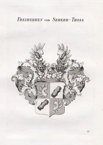Freiherren von Seherr-Thoss. - Seherr-Thoß Wappen coat of arms Heraldik heraldry