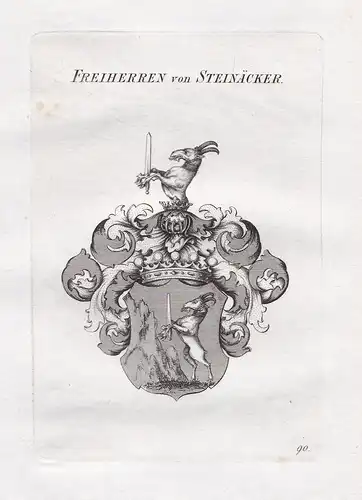 Freiherren von Steinäcker. - Steinaecker Wappen coat of arms Heraldik heraldry