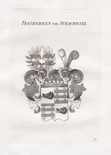 Freiherren von Strachwitz. - Strachwitz Wappen coat of arms Heraldik heraldry