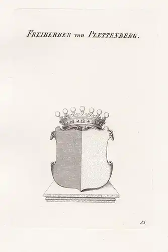 Freiherren von Plettenberg. - Wappen coat of arms Heraldik heraldry