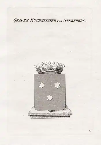 Grafen Küchmeister von Sternberg. - Sternberg Wappen coat of arms Heraldik heraldry