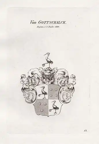 Von Gottschalck. - Gottschalck Gottschalk Wappen coat of arms Heraldik heraldry