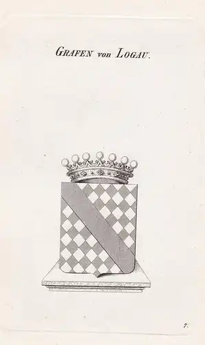 Grafen von Logau. - Logau Logaw Logus Logowsky Wappen coat of arms Heraldik heraldry
