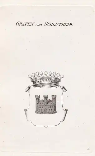 Grafen von Schlotheim. - Schlotheim Thüringen Wappen coat of arms Heraldik heraldry