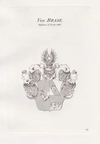 Von Brase. - Brase Wappen Adel coat of arms Heraldik heraldry