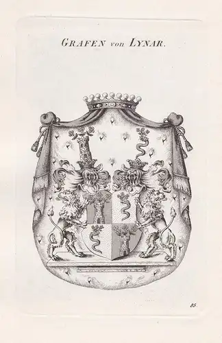 Grafen von Lynar. - Lynar Linar Wappen coat of arms Heraldik heraldry