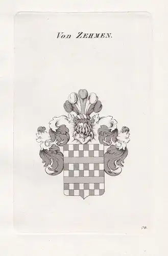 Von Zehmen. - Zehmen Wappen Adel coat of arms Heraldik heraldry