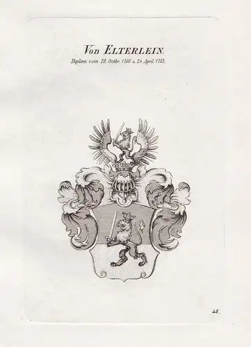 Von Elterlein. - Elterlein Wappen Adel coat of arms Heraldik heraldry