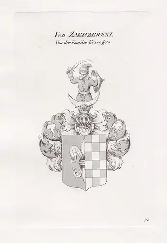 Von Zakrzewski. - Zakrzewski Wappen Adel coat of arms Heraldik heraldry