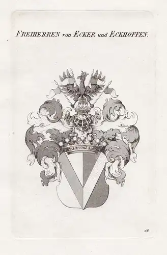 Freiherren von Ecker und Eckhoffen. - Ecker Eckhofen Wappen coat of arms Heraldik heraldry