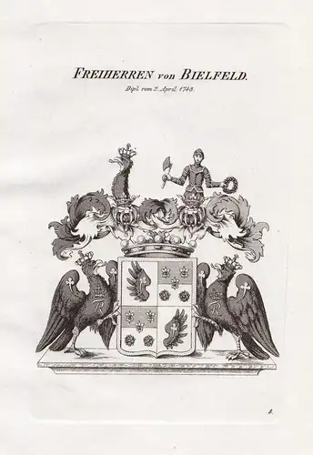 Freiherren von Bielfeld. - Bielfeld Wappen coat of arms Heraldik heraldry