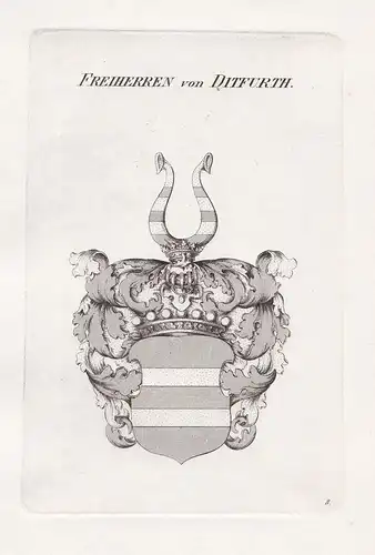 Freiherren von Ditfurth. - Ditfurth Wappen coat of arms Heraldik heraldry