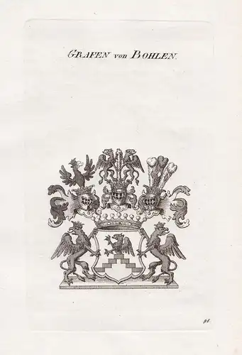 Grafen von Bohlen. - Bohlen Wappen coat of arms Heraldik heraldry