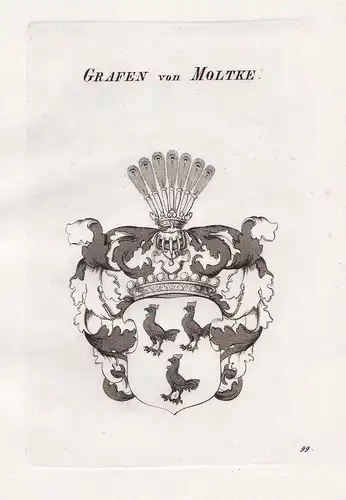 Grafen von Moltke. - Moltke Wappen coat of arms Heraldik heraldry