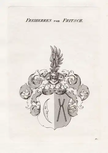 Freiherren von Fritsch. - Fritsch Wappen coat of arms Heraldik heraldry