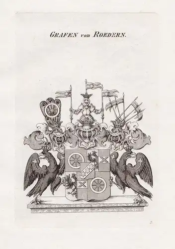 Grafen von Roedern. - Redern Roedern Röder Wappen coat of arms Heraldik heraldry