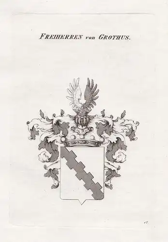 Freiherren von Grothus. - Grotthuß Wappen coat of arms Heraldik heraldry