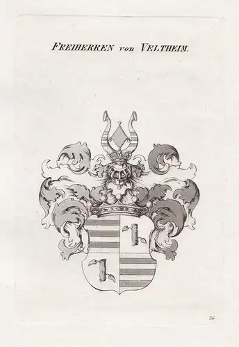 Freiherren von Veltheim. - Veltheim Wappen coat of arms Heraldik heraldry