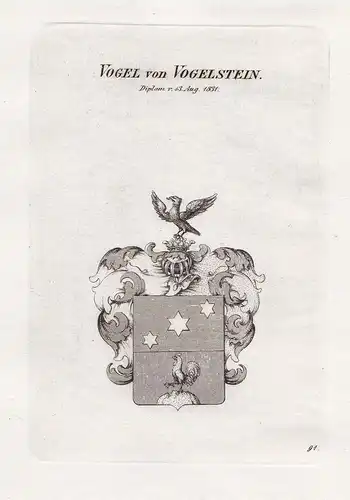 Vogel von Vogelstein. - Vogel Vogelstein Wappen coat of arms Heraldik heraldry