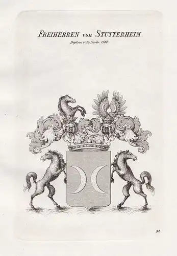 Freiherren von Stutterheim. - Stutterheim Wappen coat of arms Heraldik heraldry